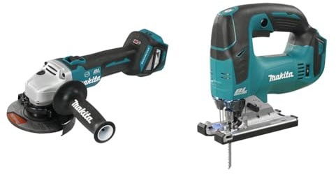 Makita DGA513Z 18V Li-Ion LXT Brushless 125mm Angle Grinder - Batteries and Charger Not Included & DJV182Z 18V Li-Ion LXT Brushless Jigsaw - Batteries and Charger Not Included