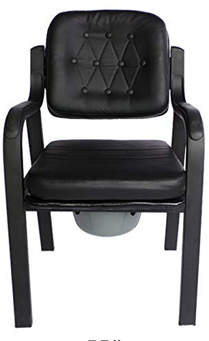 LBLFEBD Deluxe Comfort Commode with Padded Seat Heavy Duty Bedside Commode Chair,Elderly Bathroom Safety Frame Toilet Seat