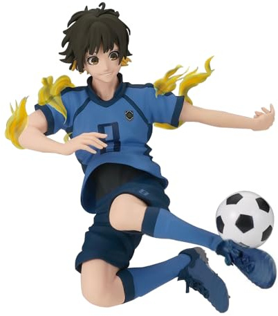 Xinchangda BLUE LOCK - Figuras de anime Bachira Meguru de 12 cm, figura de acción de postura de salto, colección de decoración de escritorio, regalos para fanáticos