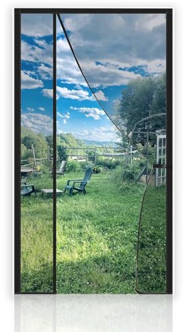 Magnetic Fly Screen Door with Insect Protection Roller Blind Full Size Magnetic Curtain for Balcony Door Tape Fastener, Pet Friendly, Skylight Black 90x190cm