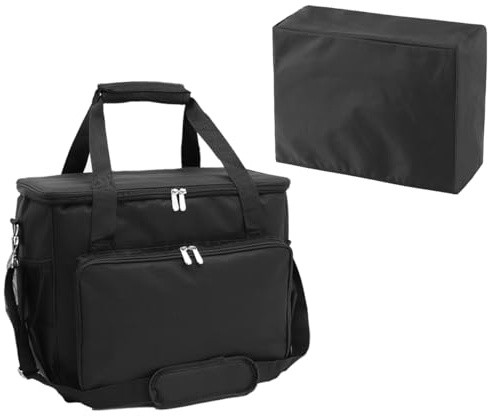 YELAIYEHAO Custodia da viaggio per macchina da cucire e accessori, compatibile con Singer, Brother, Janome, Nero, Classico