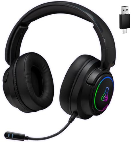 The G-Lab - Korp Iridium - Casque Gaming Sans Fil 2.4GHz & Bluetooth, Audio Haute Qualité, Micro Détachable, Autonomie 45H, RGB, Oreillettes Similicuir - Casque gaming PS5,PS4,PC, SWITCH, ANDROID, IOS