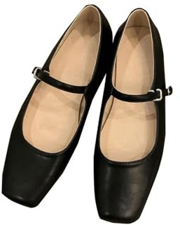 Mary Jane Shoes Women's Strappy Ballerina Flat Ballerinas Dress Shoes Party Wedding Shoes Women's Shoes Elegant Loafer Low Shoes Spring Summer Shoes Ballerina Shoes Bridal Shoes Dance Shoes, black, 5