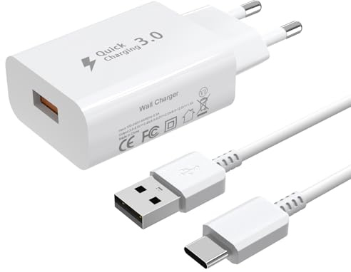 Vumerzy 18W Caricatore Rapido Compatibile con A93,A72,A58,Reno 8 pro, Reno 8,Reno 6,Find X7,Find X6 Carica Batterie Cellulare, USB Caricabatterie Veloce con Cavo Type-C Smartphone Ricarica rapida