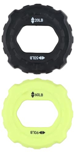 2 Pcs Grip Strengthener, Silicone Hand Grips Strengthener, Portable Hand Gripper, Grip Trainer with Four Levels of Resistance, Suitable for Muscle Training, Stress Relief, Black, Green