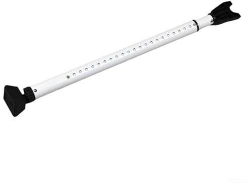 Barre de sécurité réglable télescopique robuste avec design antidérapant pour porte d'entrée coulissante de sécurité intérieure, 59-125 cm, blanc