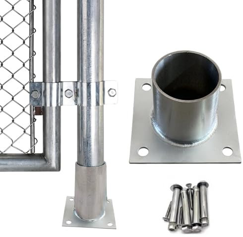 Heavy Duty Deck Post Anchors with Screw Kits, Concrete Mount Fence Repair Base for Wooden and Round Tube Posts, Ideal for Light Posts and Mailboxes