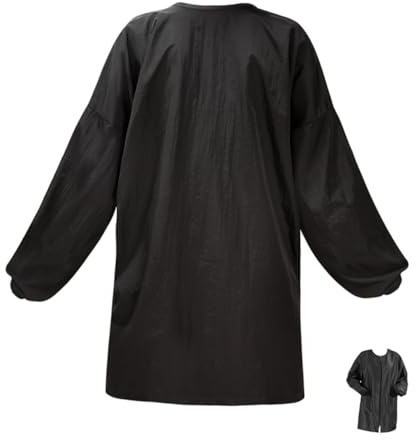 LOORGVEL Friseurumhang Lang Wasserabweisend Polyester Schwarz für Friseure Salon Spa Haarschneideschürze