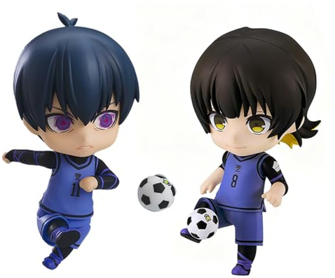 Noowye Isagi Yoichi Figura de Acción Anime Mini Estatua Bachira Meguru Figuras Articulaciones Movibles Cabezas intercambiables con Accesorios PVC Dibujos Animados Modelo Ornamento 10 cm