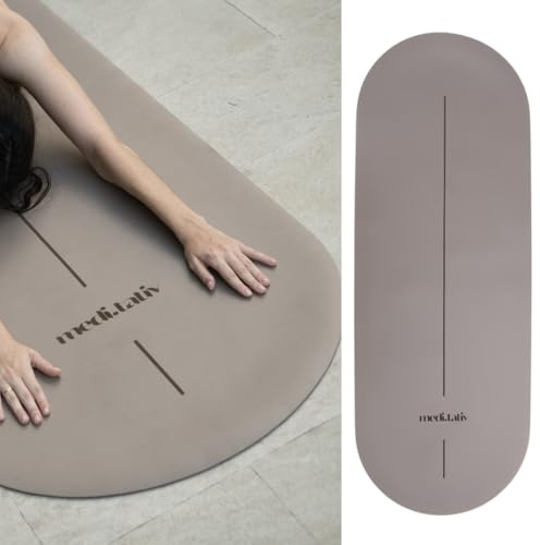 medi.tativ – Ovale Yogamatte & Pilatesmatte in Kapselform | 190×68×0,42 cm | Gelenkschonend & Rutschfest aus Naturkautschuk | inkl. Tragegurt | TÜV geprüft & REACH zertifiziert