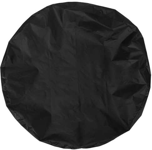 CIYODO Funda Redonda para Barbacoa de Carbón 210d Oxford y Resistente Intemperie, Cubierta para Quemador Exterior Negra Ø 80 Cm, Ventilada y Antipolvo para Camping y Patio