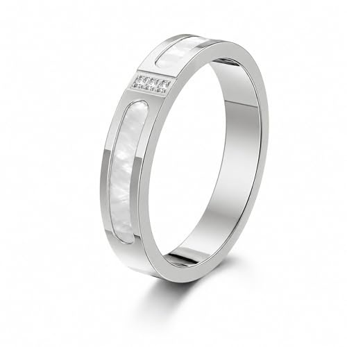 MIYUEFAN Bagues en or pour femme, plaqué or 18 carats avec zircones, or rose, argent, bague en acier inoxydable, bijoux cadeaux pour femmes