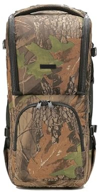 Compatible avec Fuji Canon Nikon Sony Sac à Dos téléobjectif étanche Professionnel rembourré et résistant aux Chocs for objectifs DSLR 200 600 mm 400 800 mm(Camouflage)
