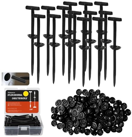QUILSTM Brida universal de nailon con doble enganche para cables, fácil de organizar, resistente y multiusos, con cremallera para reparaciones diarias en el coche.
