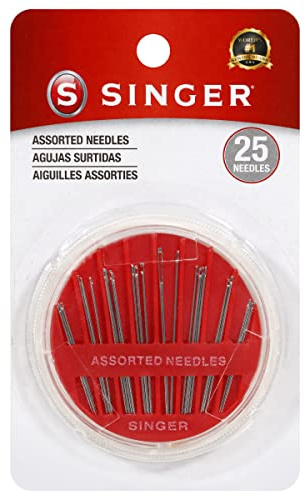 Singer 00276 Assorted Hand Needles in Compact, 25-Count,Assorted 25/Pkg