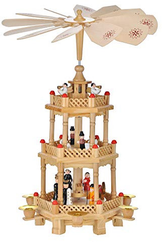 Weihnachtspyramide Pyramide Weihnachten 3 stöckig,ca.42 cm