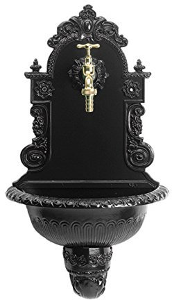 Fontaine fonte d'alu murale hors sol - Noir
