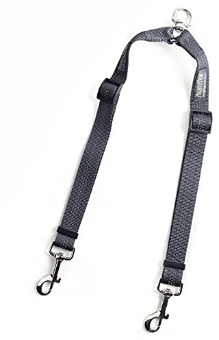 Mighty Paw Double Dog Leash - Double Leash for Two Dogs No Tangle Design. Split Lead for 2 Pets. Adjustable to Fit All Sized Breeds. Reflective Dual Pet Lead for People with Multiple Pups