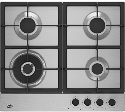 Beko 58cm 4 Burner Gas Hob - Stainless Steel