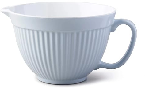 Zeal Mixing Bowl & Batter Jug, Kitchen Mixing Bowl for Baking & Cooking, Easy Pour Spout, Comfortable Handle & Non-Slip Base, Dishwasher Safe Melamine, Duck Egg Blue