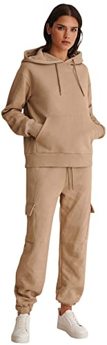 NA-KD in Tone Hoodie Sudadera con Capucha, Oscuro Beige, S para Mujer