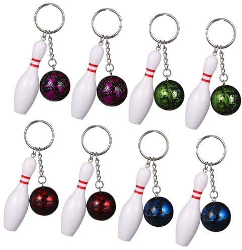 Mini-Bowlingkegel-Schlüsselanhänger – 10 Stück als Team-Giveaways, Sport-Souvenirs oder Geschenke für Athleten (Farben zufällig)