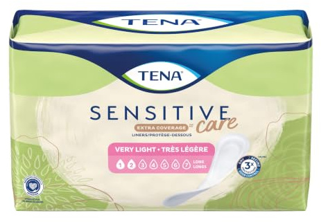 TENA Sensitive Care Extra Coverage Female Incontinent Pad Very Light Long 9 L 54291, 50 Ct