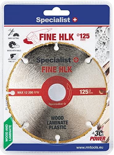 Universal Trennscheibe 125 mm für Holz, Laminat, Kunststoff - FINE HLK von Specialist+ I Flex Scheibe Extra Dünn Sägeblatt Geeignet zum Schneiden, Formen und Schnitzen I Präzise und Langlebig