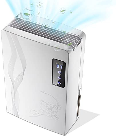 awallow Deshumidificador para Hogar para 30㎡, 2200ml Deshumidificadores Silenciosos con Drenaje Continuo, Modo de Ropa Seca, Temporizador de 24 Horas, Control de Humedad Inteligente