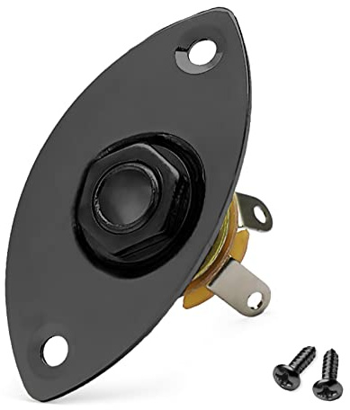 MAXCHEER 1/4 Oval Guitar Jack 6.35mm Output Input Plug Socket for Mono Electric Guitar (Black)