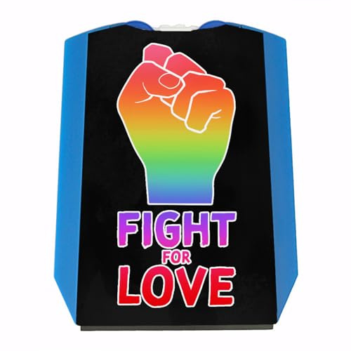 speecheese Fight for Love Parkscheibe mit Faust in Regenbogenfarben 2 Einkaufswagenchips Parkuhr für das Auto mit Gay Pride LGBT-Motiv Statement für mehr Gleichberechtigung