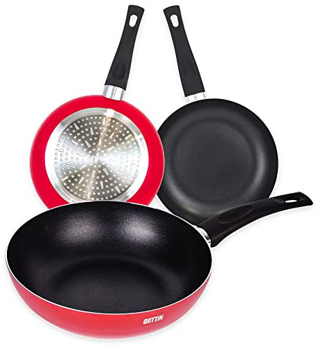 Quttin | Sartén Wok Inducción 28 cm Ideal para Cocina de Inducción, Vitrocerámica, Gas, Eléctrica y Halógena - Sartén Wok 28 Antiadherente, Duradera y Fácil de Limpiar