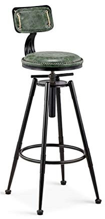 btd Taburete de Bar Retro Americano, Silla de Bar de Hierro, Restaurante de Cocina Taburete Alto Perno de Rotación Refuerzo de Espárrago Silla de Mostrador de Desayuno para el Hogar (Color : Verde