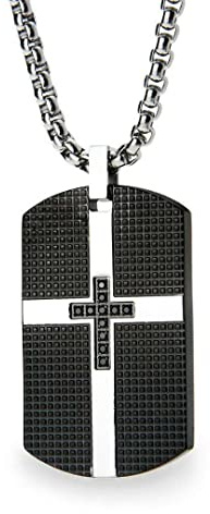 YAHOYA Einzigartige Herren Halsketten, handgefertigte Palisander Kreuz Inlay Anhänger Halskette Männer Holz Schmuck mit Edelstahl