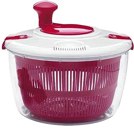 centrifuga per Insalata Grande capacità 5L, centrifuga Veloce e Facile con Blocco Sicuro del Coperchio e Maniglia Rotante, Insalata Spinner manualeper disidratare e Pulire Facilmente