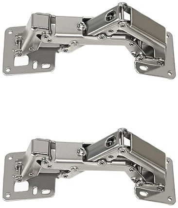 2 Stücke Aufschraubscharnier, Scharniere Klappbar, Möbelscharniere, Geeignet für Möbel, Holztüren, Küchenschranktüren, 170-Grad-Scharnier (Mit 16 Schrauben)