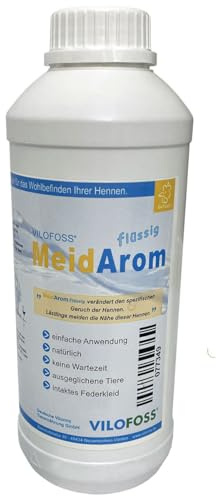 Vilofoss MeidArom flüssig, Ergänzungsfuttermittel für Geflügel und Legehennen, natürliche Pflanzenkraft für höhere Leistungsbereitschaft, 1 Liter Flüssigkonzentrat, für Hobbyhalter & Profis