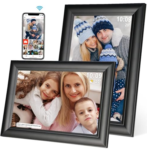Frameo Digital Picture Frame, 10.1 inch Digital Frame WiFi, 1280 * 800 IPS HD Touchscreen, 32GB Storage, Instant Share Pictures Video, Smart Photo Frame Electronic, Gifts for Mom, House Warming