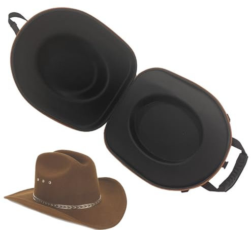 Kasmole Cowboy-Hut-Box für Reisen - Bruchsicherer Cowboyhut-Tragekoffer - Hutaufbewahrung, Hut-Reiseetui, Reise-Hut-Organizer für die meisten Cowboy-Hüte, ausgestattet mit einem Tragegriff