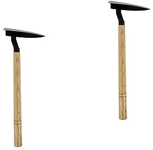 BESPORTBLE 2 Stück Dreieckige Holzhacke Grabhacke Rechen Schaufel Handhacke Dreieckige Gartenhacke Gartenhacken Pflugwerkzeuge Japanische Unkrauthacke Gartenwerkzeug