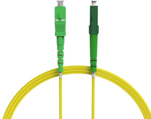 nexinex Câble à fibre optique OS2 LC/APC vers SC/APC (3 m) | Simplex Singlemode FTTH fibre optique LC/SC