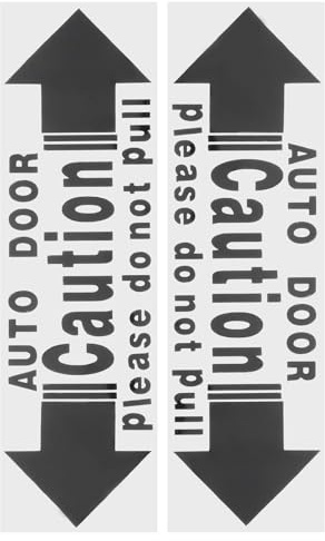 JECOMPRIS Car Door Warning Stickers Set of 2 7.68X2.56 Inch Automatic Door Open Reminder Decals Peel and Stick Vehicle Safety Signs