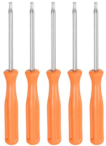 QUARKZMAN 5pz Cacciavite Torx T10H 4 Lunghezza Acciaio Carbonio Non Magnetica Sicurezza Stella Cacciavite Precisione Testa 6 Punte Manico Antiscivolo per Riparazione Elettrodomestici Giallo