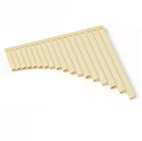 Panflöte aus Bambus 18-Rohr-Profi-Panflöte für Anfänger nationaler Musikinstrumente(Beige)
