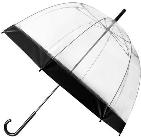 Totes® ECO-BRELLA® Clear PVC Dome Umbrella Black