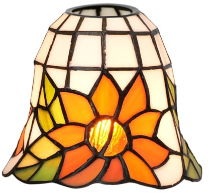 ZXMJYHK Tiffany-Lampenschirme, 6 Zoll, Trompeten-/Sonnenblumen-Lampenschirm aus Buntglas, Ersatz for Wohndekor, Lampenschirme, Zubehör, passend for Pendelleuchte, Deckenleuchte, Wandlampe
