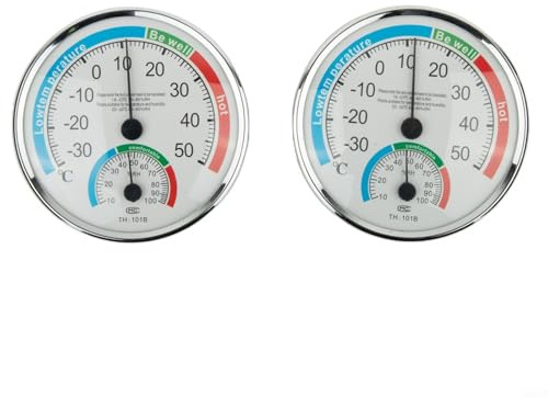 Aprilsunnyzone 2/4/6 igrometri di temperatura, per il controllo del clima della stanza all'interno, termometro interno, igrometro, umidità termo analogica, display della temperatura (2 pezzi)