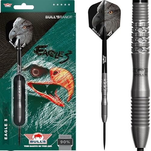 Bull's Eagle 3 90% Tungsten Steeldart | Innovativer Barrel mit Shark Grip und offener Rückseite