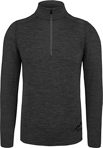 normani Herren Premium Merino Outdoor Langarm-Shirt Longsleeve mit Reißverschluss, 100% Merinowolle Pullover mit 1/4 Zip