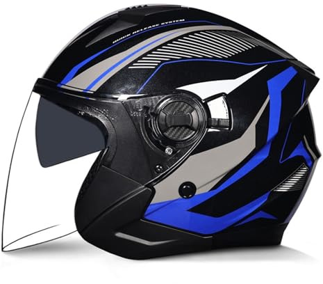 3/4 Halber Motorradhelm Jethelm Retro-Motorradhelm ECE/DOT Zugelassener Retro-Jet-Helm Für Damen Und Herren Moped Motorrad Helikopter